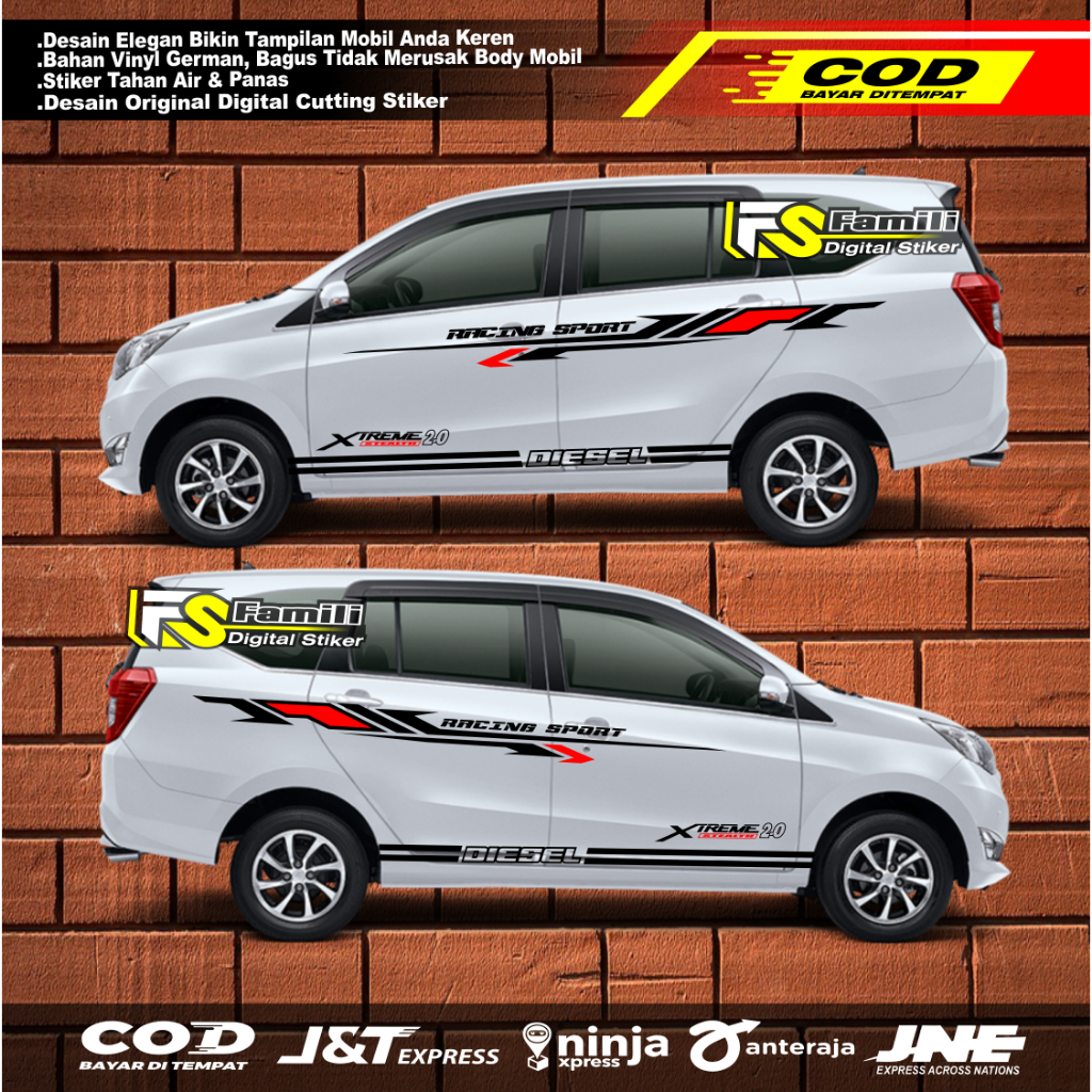 Stiker Mobil Stiker Cutting Mobil Sigra Putih Terbaru Keren