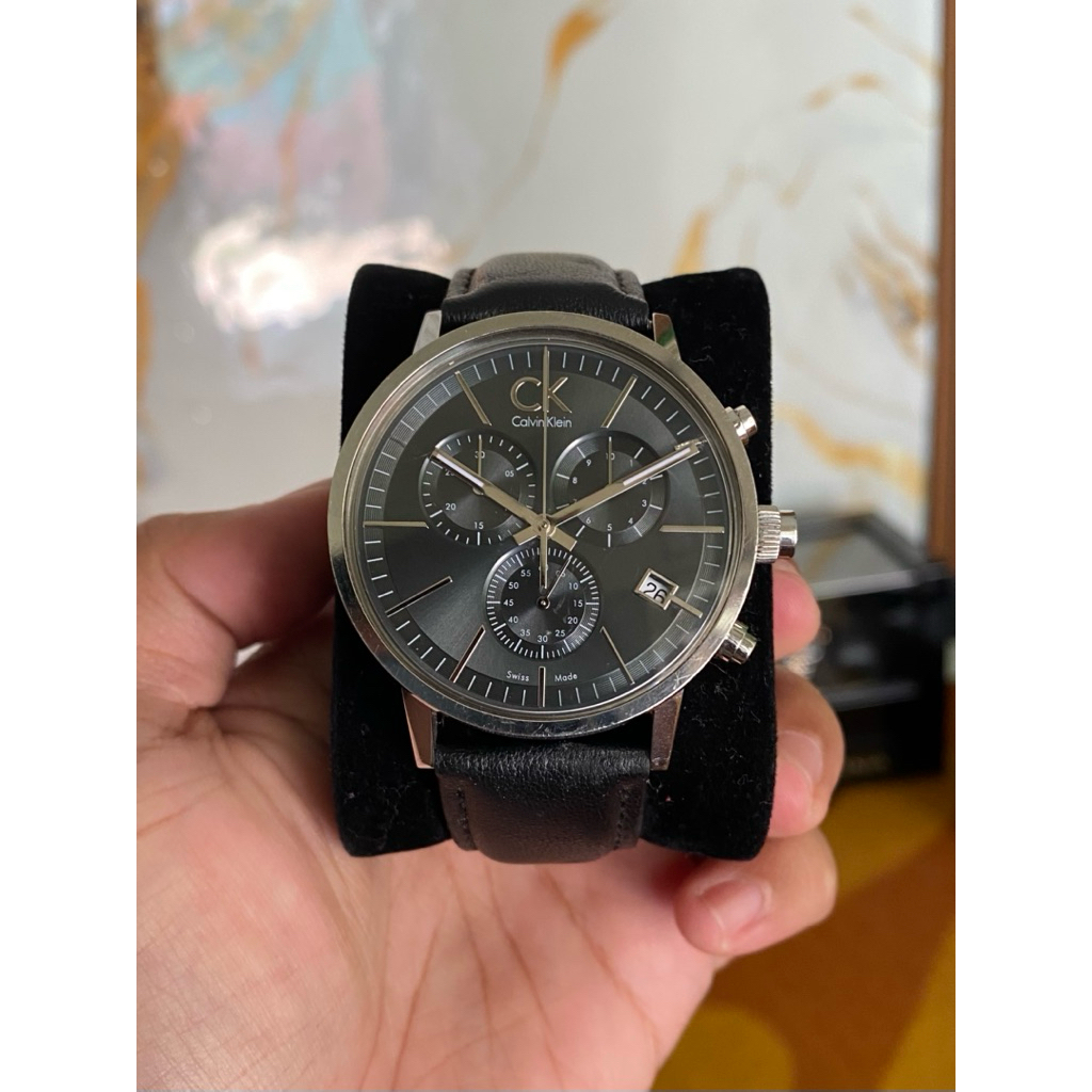 Jam Tangan Pria Calvin Klein Post Minimal Chronograph K7627100 Original Second