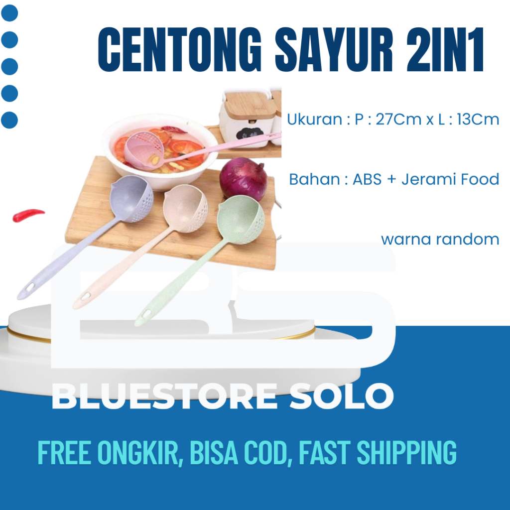 Centong Sayur 2in1 Sendok Sayur Sop Sendok Kuah Centong Saringan Kuah