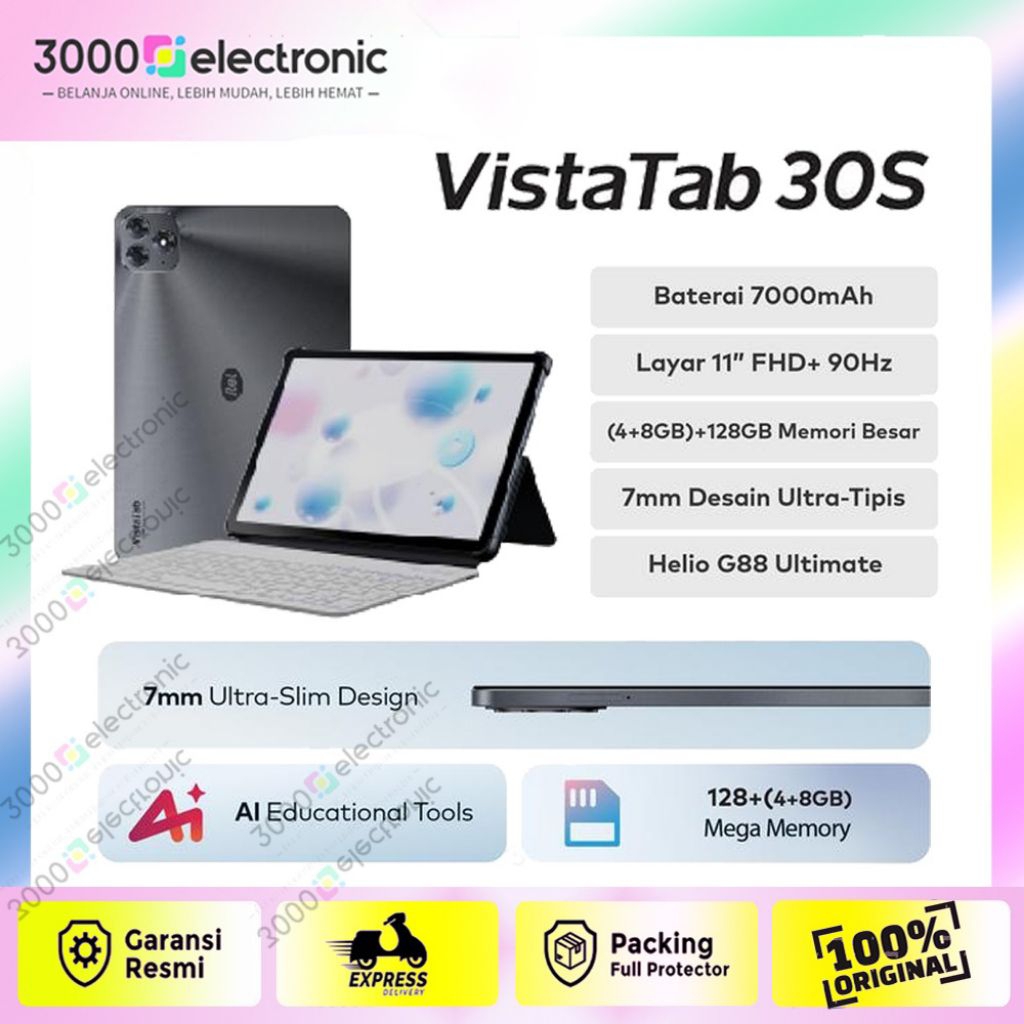 Itel VistaTab 30S Ram 8/256GB Tablet/ Pad - Layar 11 Inch FHD+ - Helio G88 - TAB RAM 8GB - GARANSI R