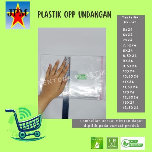 Plastik OPP Undangan Panjang 24 cm / PLASTIK OPP  / OPP Undangan / Plastik  Souvenir /  OPP Bening /