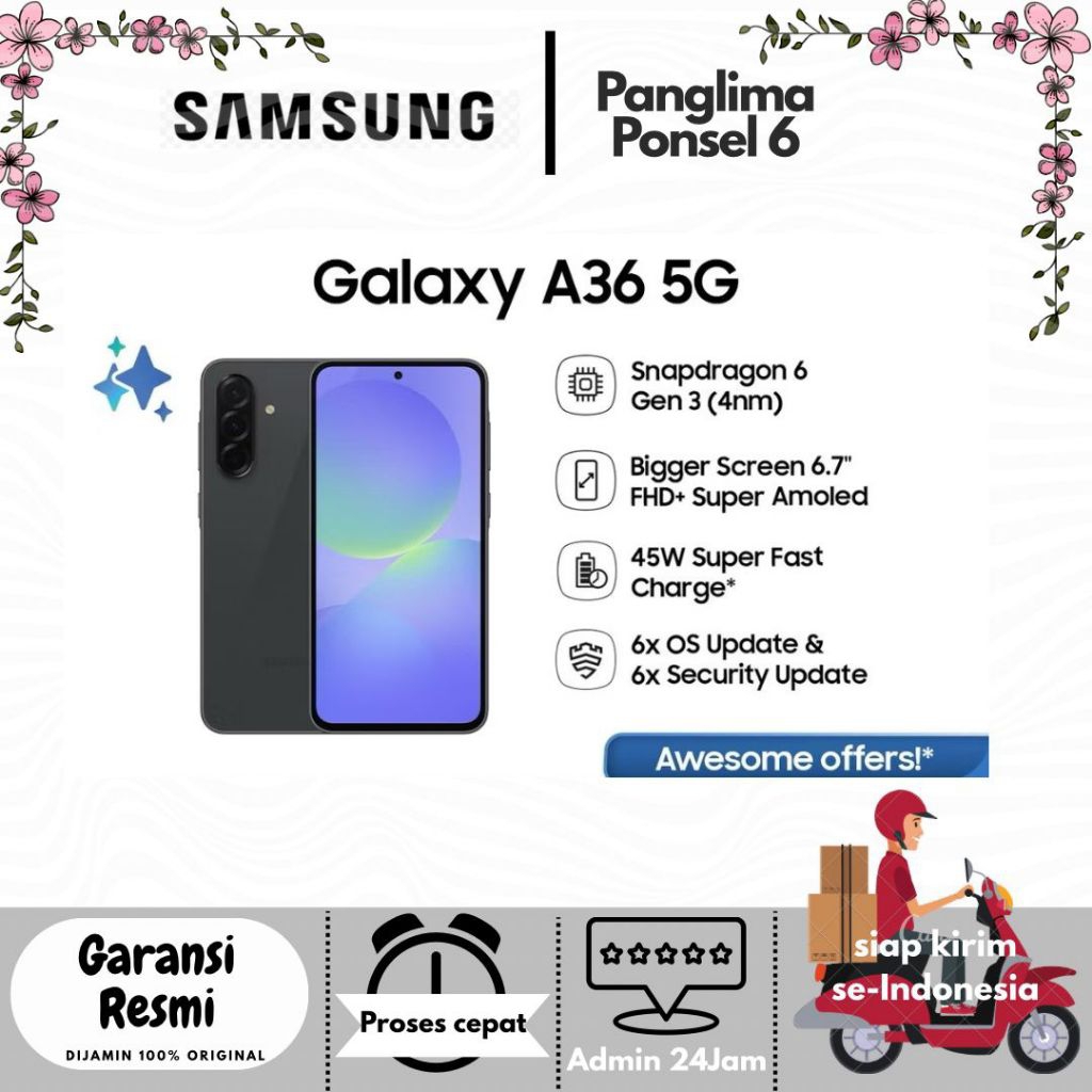 Samsung Galaxy A36 5G RAM 8/256GB HP Samsung Terbaru 2025 ORIGINAL Garansi Resmi SEIN