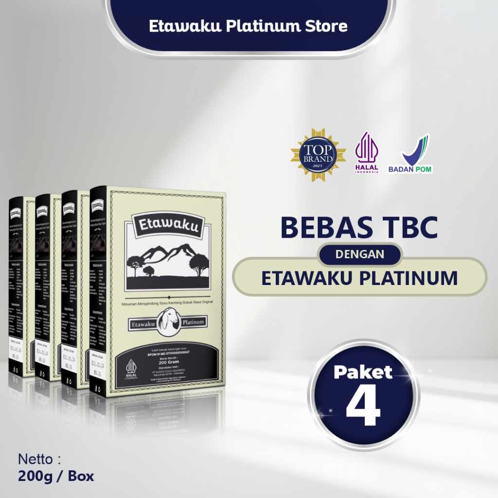 Etawaku Platinum - Paket 4 Box Bebas TBC dengan Susu Etawaku Platinum