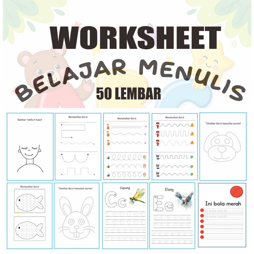 

Kertas Aktivitas Belajar Menulis A5 50 Lembar