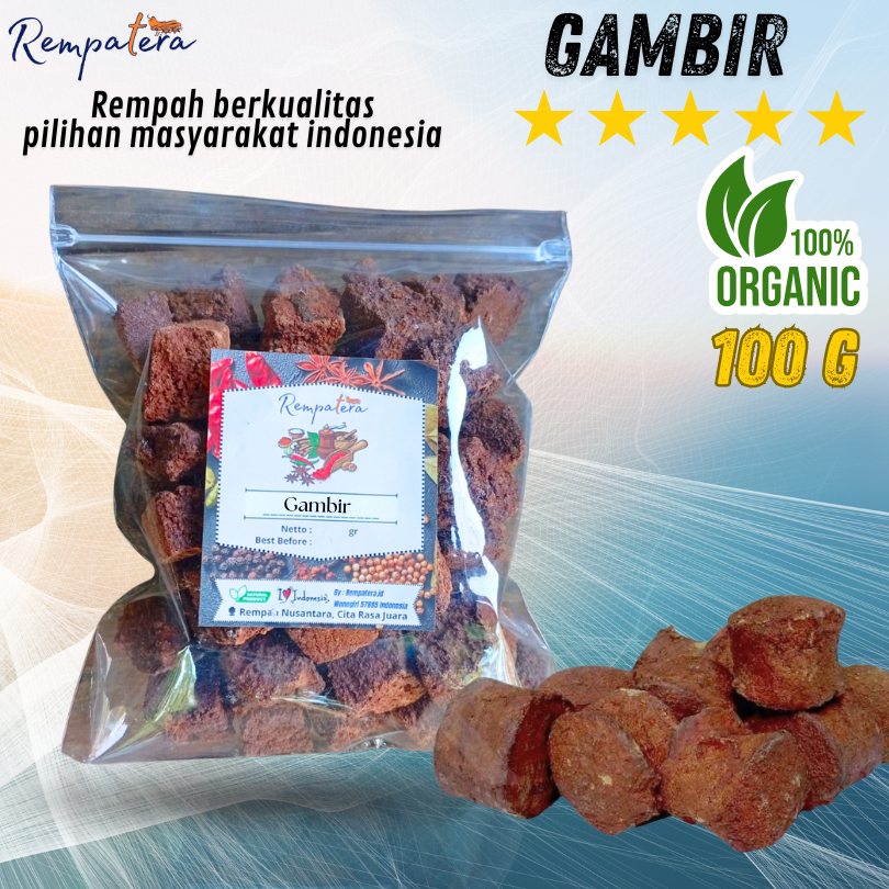 

REMPATERA - Gambir Asli Alami 100% | Herbal Tradisional Kaya Manfaat | Obat Sariawan, Radang Tenggorokan, Diare, Luka Ringan | Kaya Antioksidan & Tanin | Cocok untuk Ramuan Herbal, Pengobatan Alami & Bahan Tradisional