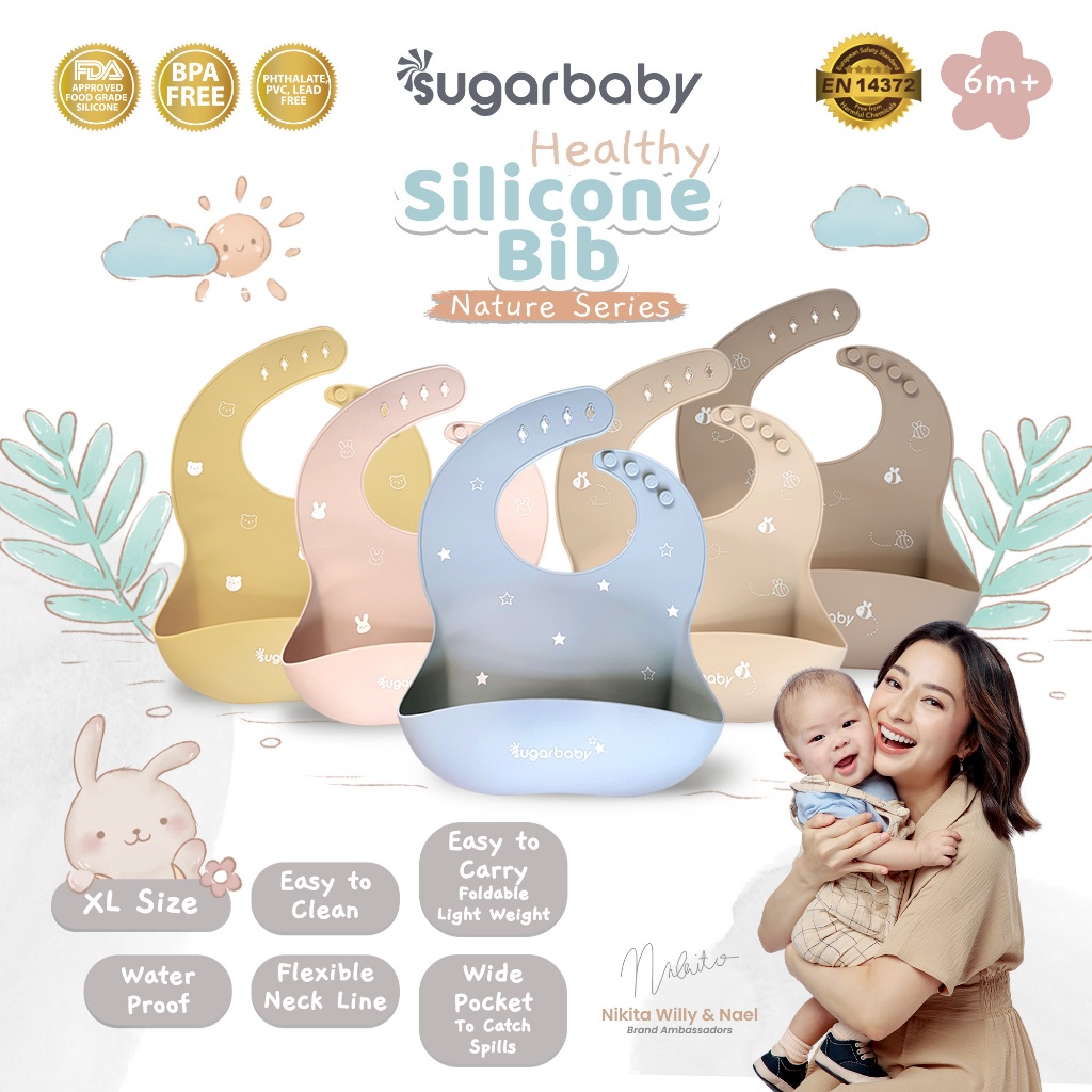 Sugar Baby Healthy Silicone Bib (Nature Series)