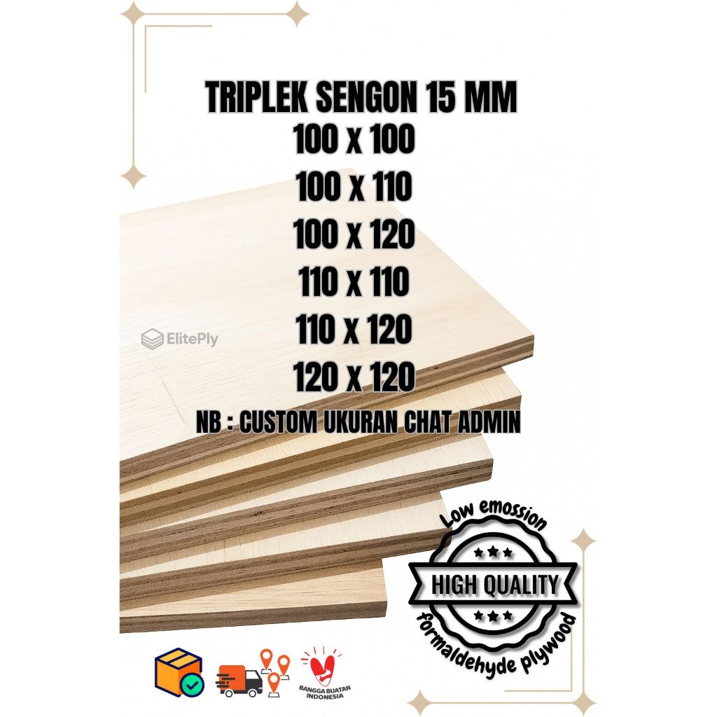 Triplek custom sengon 15mm plywood mutiplek halus 2 sisi