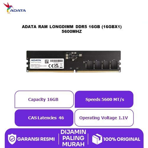Adata Ram Longdimm Ddr5 16Gb (16Gbx1) 5600Mhz