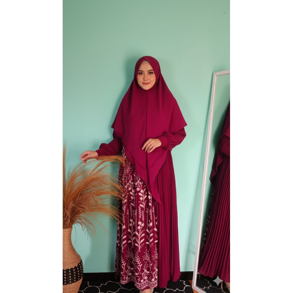 GAMIS MAROON ORIGINAL BY EFER SYARI PREMIUM