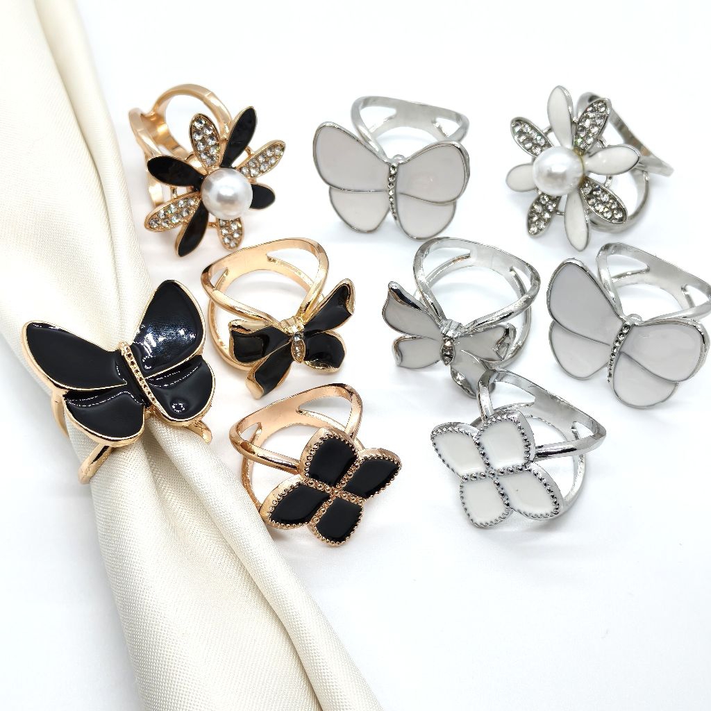 Ring Hijab Mutiara Bunga Cantik Bross Jilbab Ring Jilbab Mewah Ring Cincin Hijab Lux Bunga Mutiara R