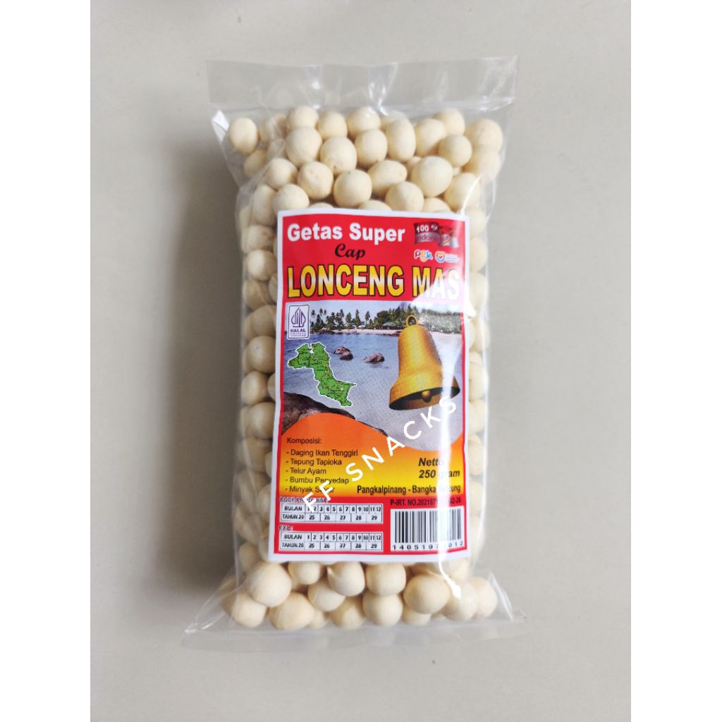 

Getas Super Cap Lonceng Mas/ Kerupuk Ikan Getas Super kualitas Premium