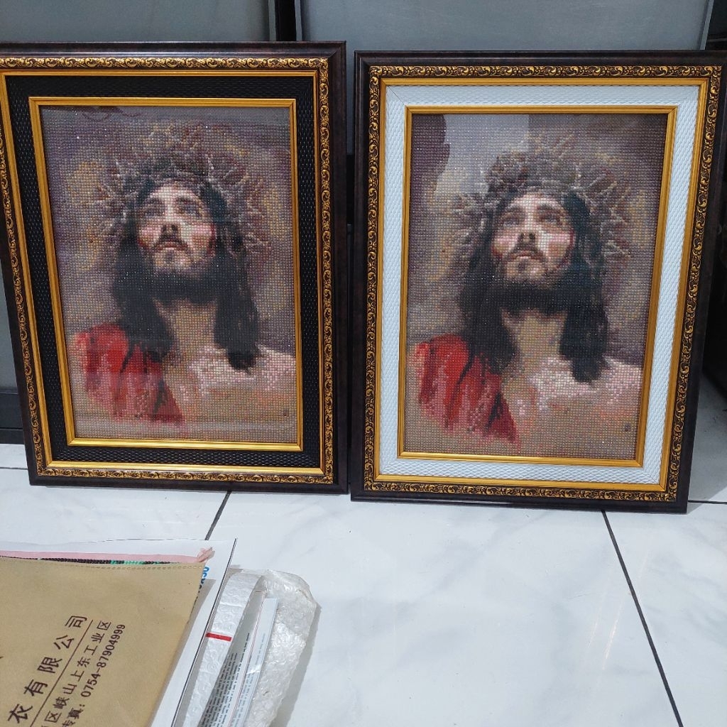 Lukisan diamond Yesus Kristus ( barang jadi )