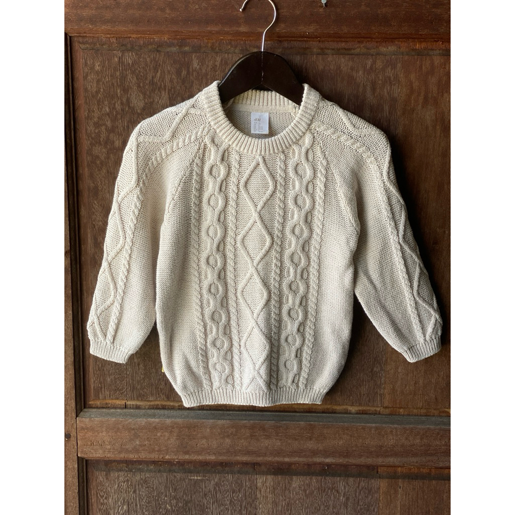 PRELOVED PL sweater cardi rajut kepang baby bayi anak cowok cewek laki branded HnM size 1T 2T