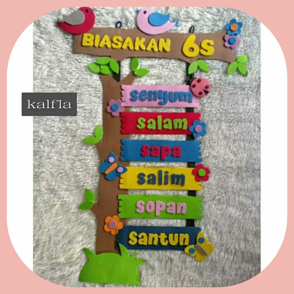 HIASAN KELAS BIASAKAN 6S / DEKORASI KELAS / KERAJINAN KELAS BAHAN SPON