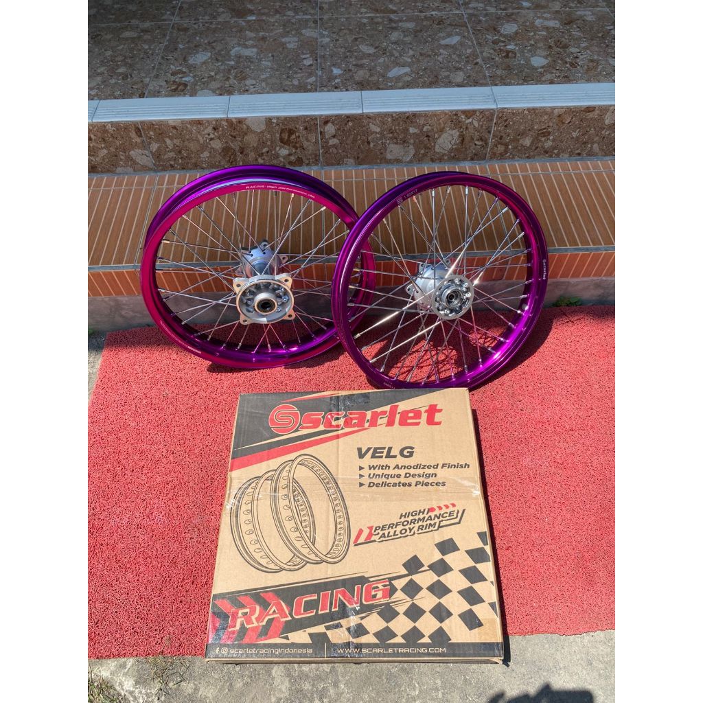 Wheelset Surex KLX dan CRF ukur 160/185 Velg Scarlet Baru RIng 17 Tanpa Ban