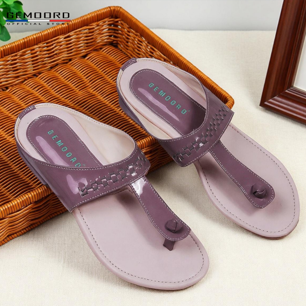 GEMOORD Leisure GM2454 Sandal Heels Wanita Hak 3 cm Sandal Wanita Ungu Muda (Lavender)