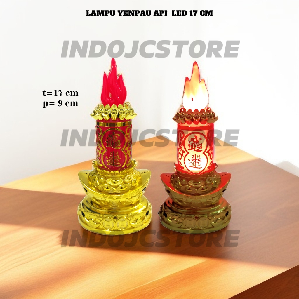 Lampu altar meja sembahyang Lilin  Yenpau api 17 cm LED