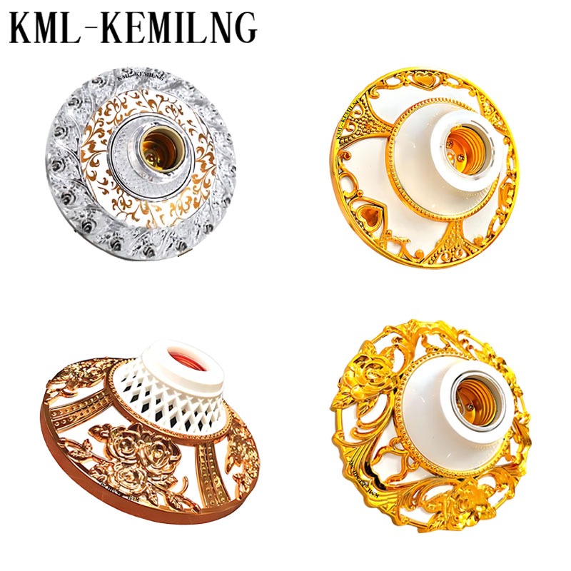 Fitting Plafon Hias E27 Rumah Lampu Dudukan Bohlam Tempat Lampu Plafon Ornamen Dekorasi Lampu Hias G
