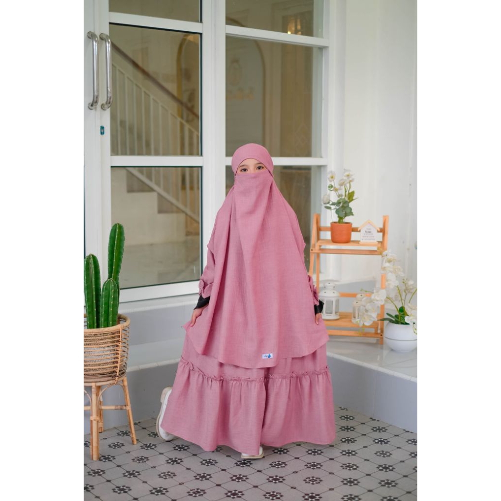 Arumi Gamis Anak Set Fk | Gamis Anak Syari | Gamis Anak French Khimar