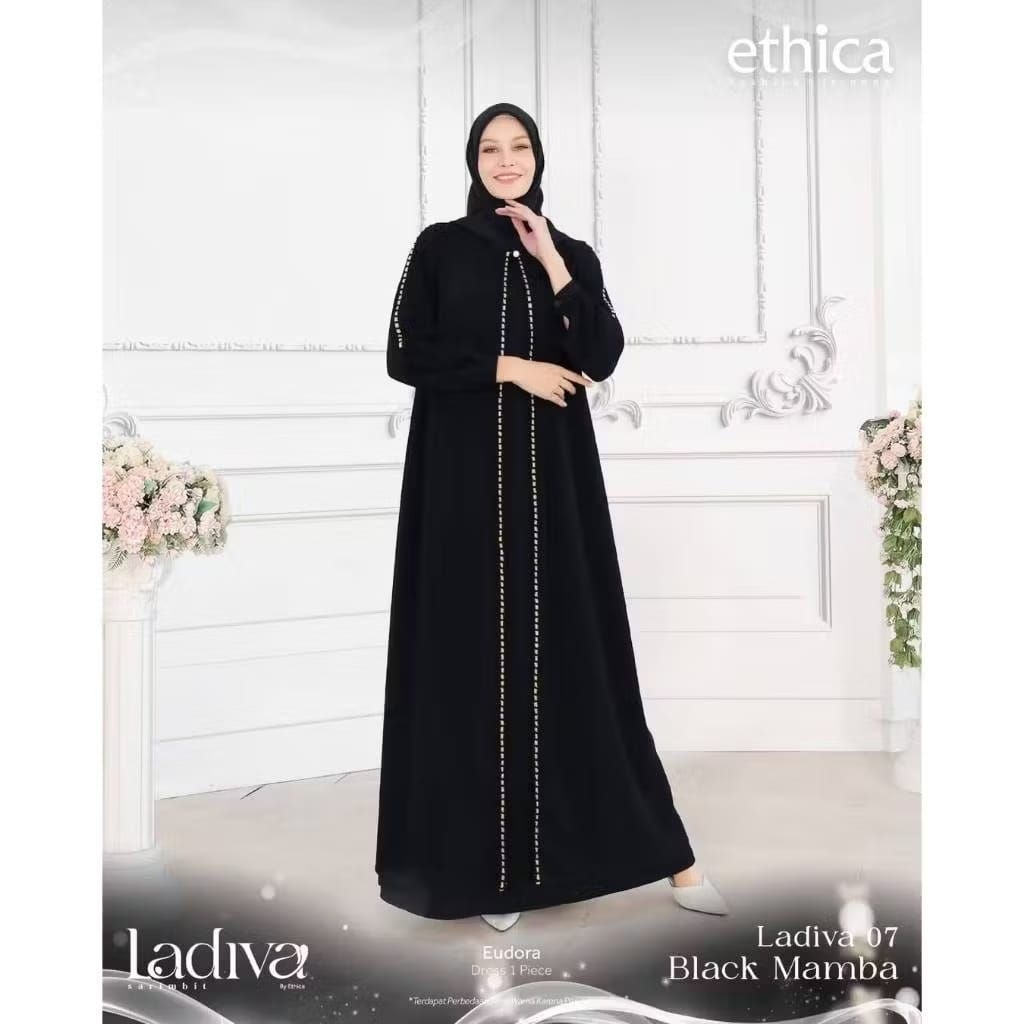 GAMIS ETHICA LADIVA 07 BLACK MAMBA_GAMIS ETHICA HITAM TERBARU_GAMIS ETHICA SIMPEL ELEGANT TERBARU_AB
