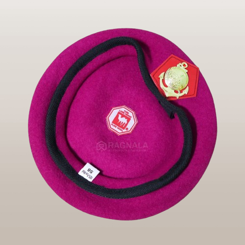 Baret Camel Marinir Wol Ungu Satu Set Emblem