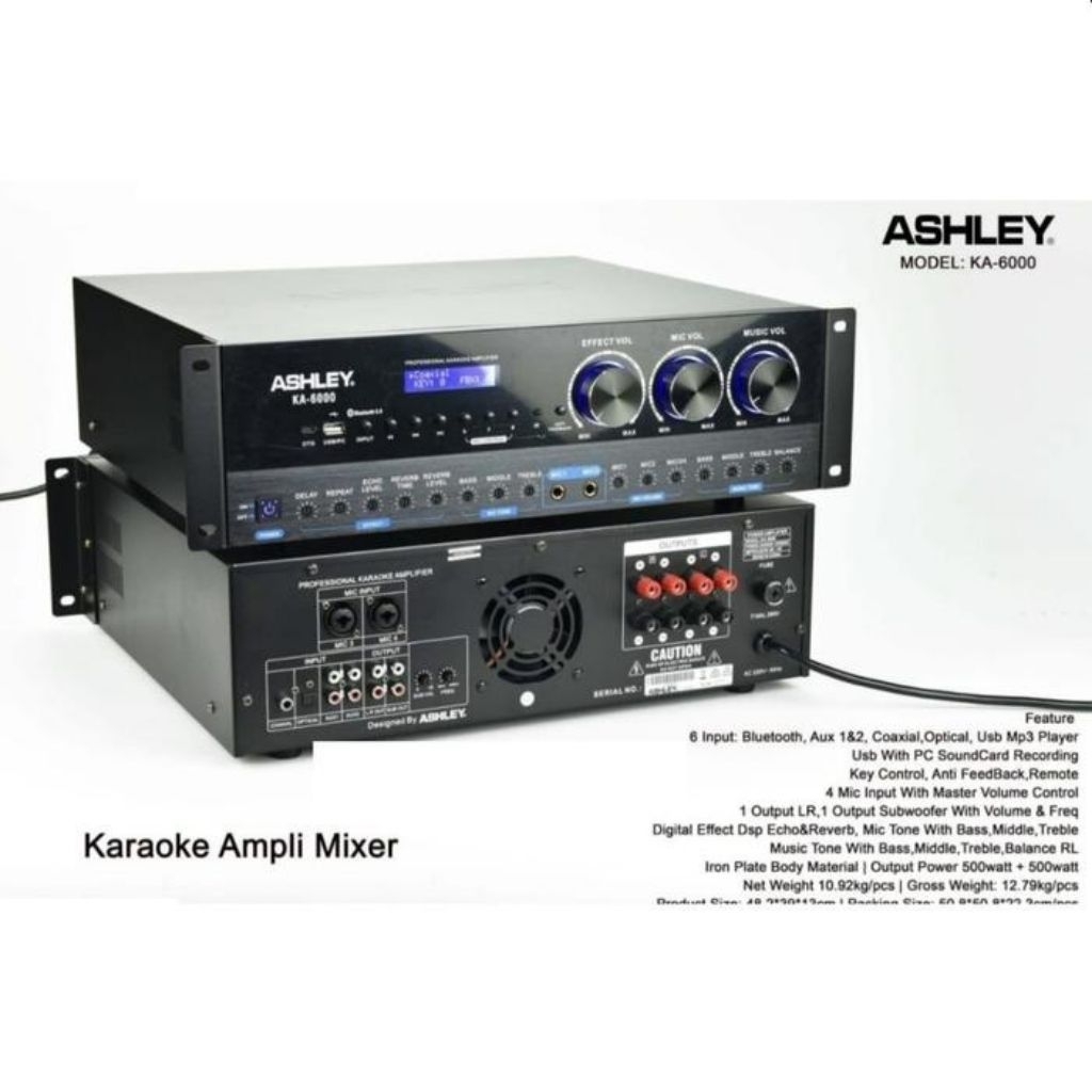 power amplifier karaoke ashley ka6000 KA 6000 ORIGINAL