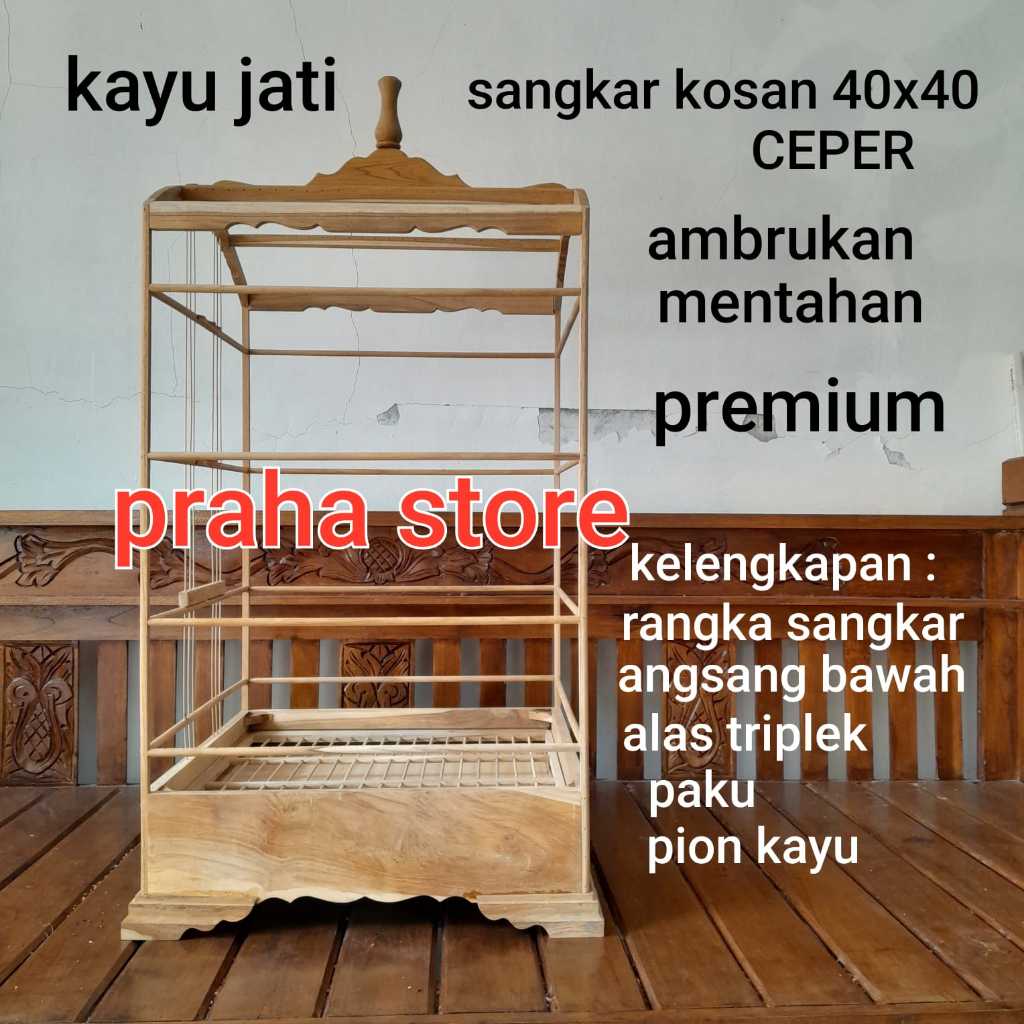 sangkar kosan ceper 40x40 bahan kayu jati ambrukan berkwalitas