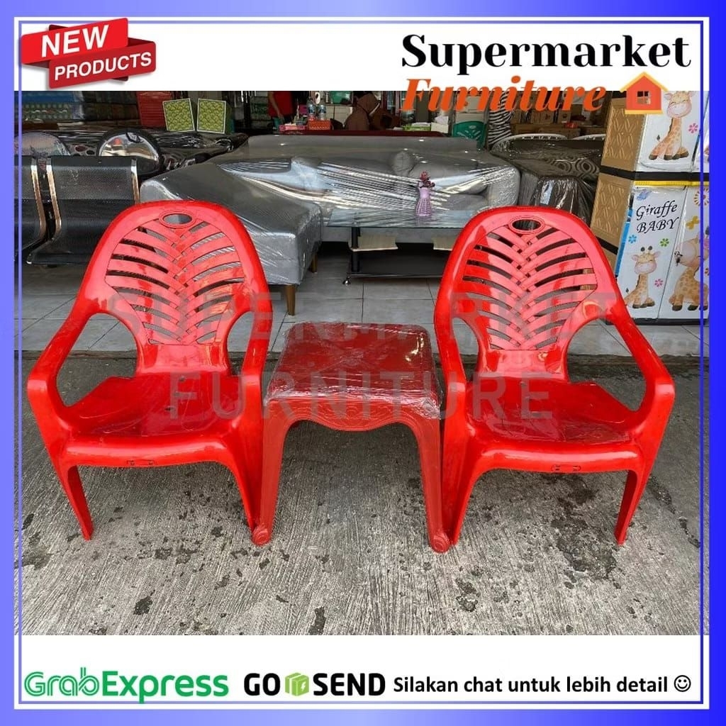 KURSI PLASTIK NAPOLLY SET BIG 909/932 (2KURSI + 1 MEJA)