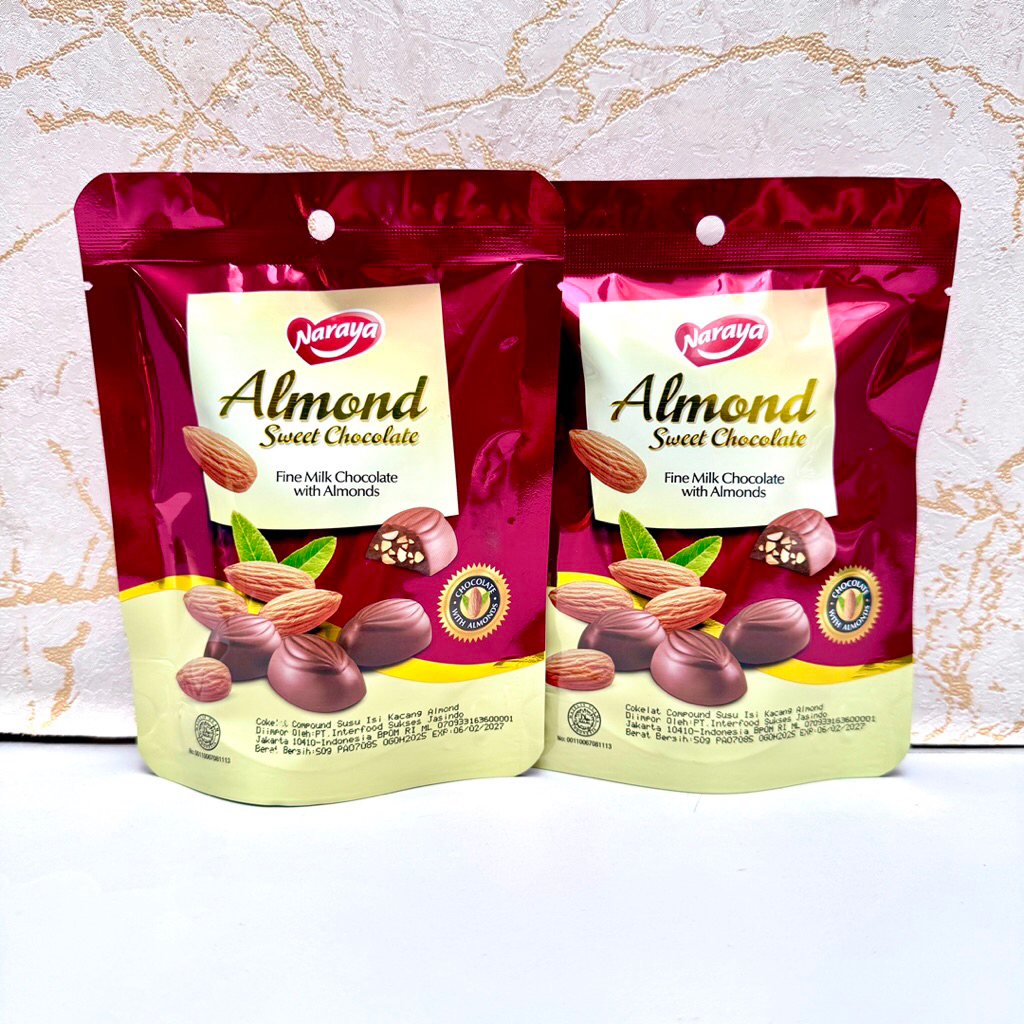 Naraya Almond Sweet Milk Chocolate Coklat 50gr