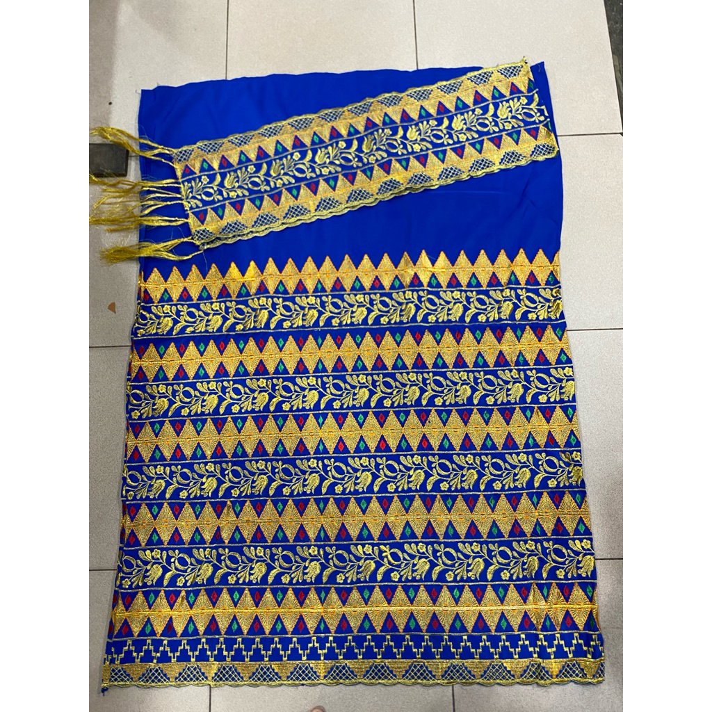 tapis lampung bordir Sanwos tulip biru (Realpict)