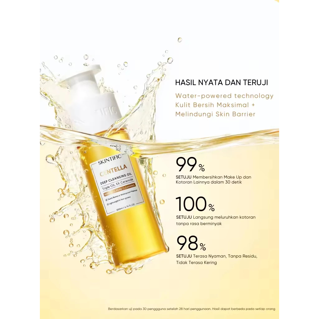SKINTIFIC Centella Deep Cleansing Oil 200 ml | oil cleanser micellar water mugwort pembersih wajah