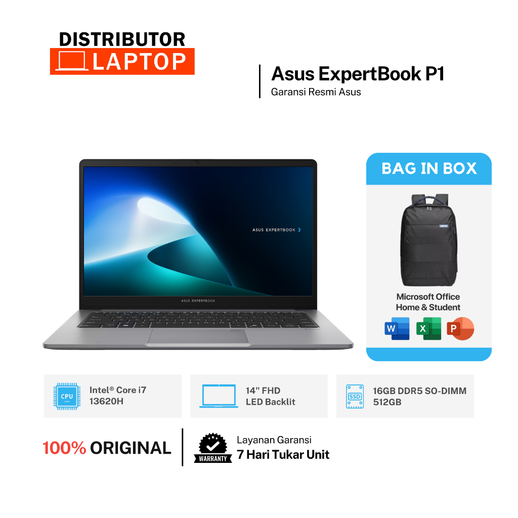 Asus ExpertBook P1403CVA Core i7-13620H 16GB 512GB SSD - 14 inch FHD