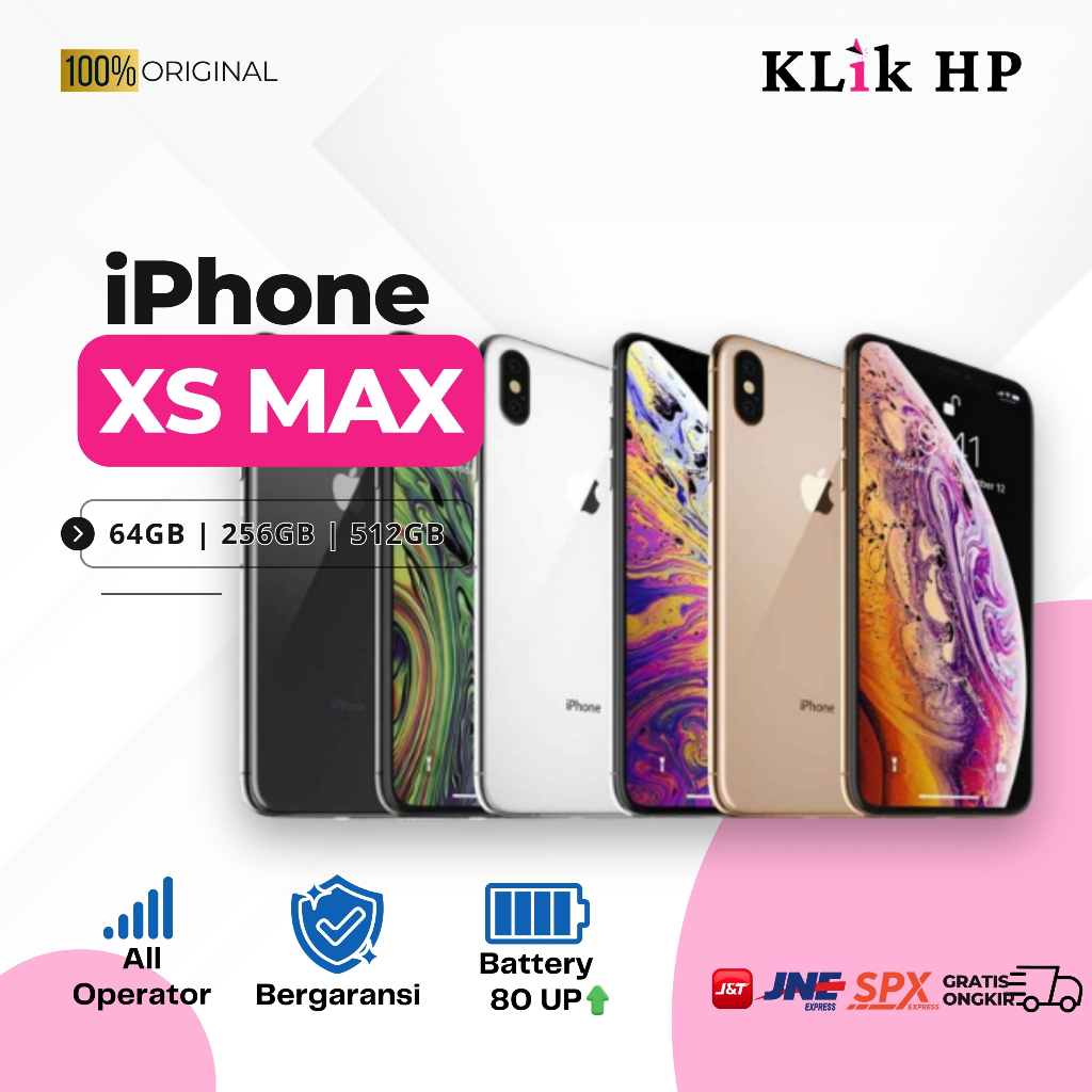 iPhone XS Max Like New Garansi 100%Original iPhone Fullset All Operator 64GB 128GB 256GB