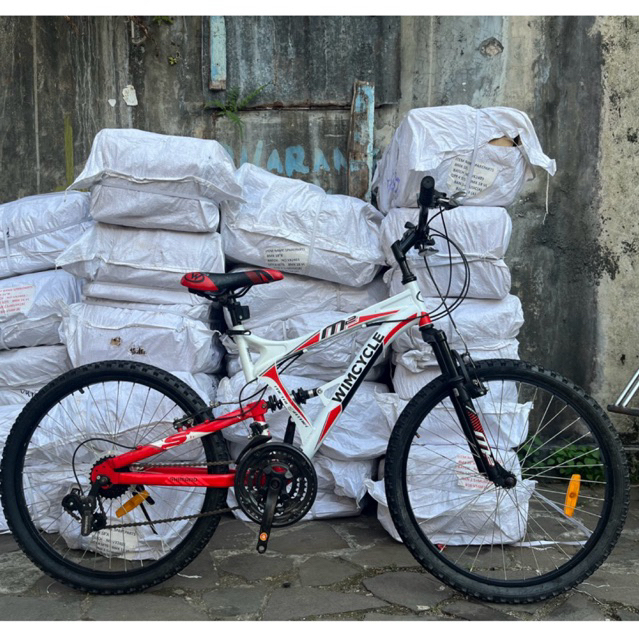 Premium Quality Sepeda Gunung 24 Inch MTB Wimcycle Metal Matrix (Free Helm) Original Wimcycle