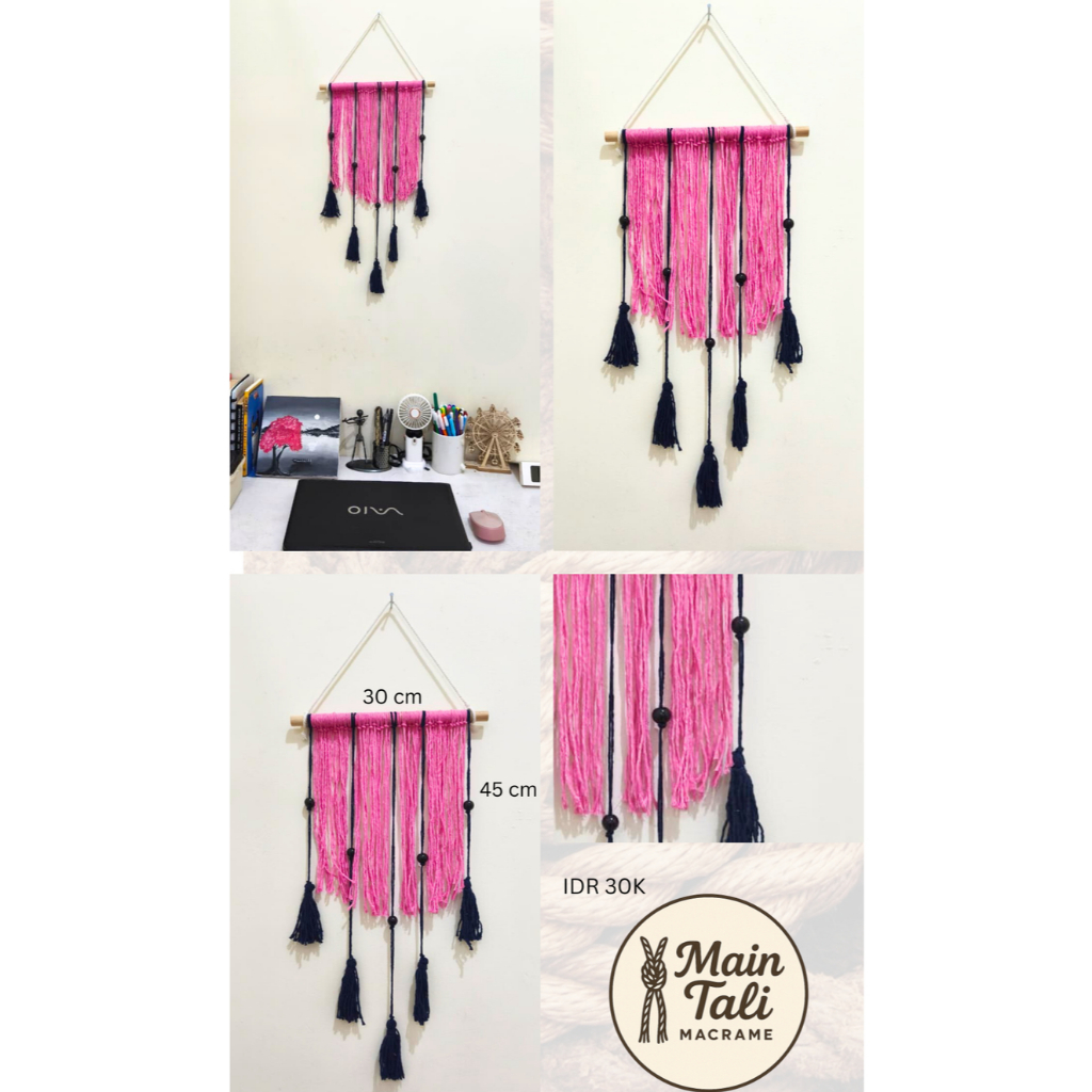 Macrame wall hanging pink