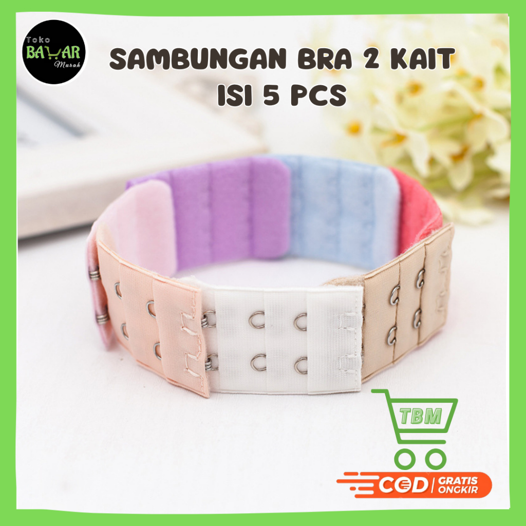 BZ SAMBUNGAN BRA 2 KAIT ISI 5 PCS / SAMBUNGAN PENGAIT BRA BH EXTENSION 2 KAIT