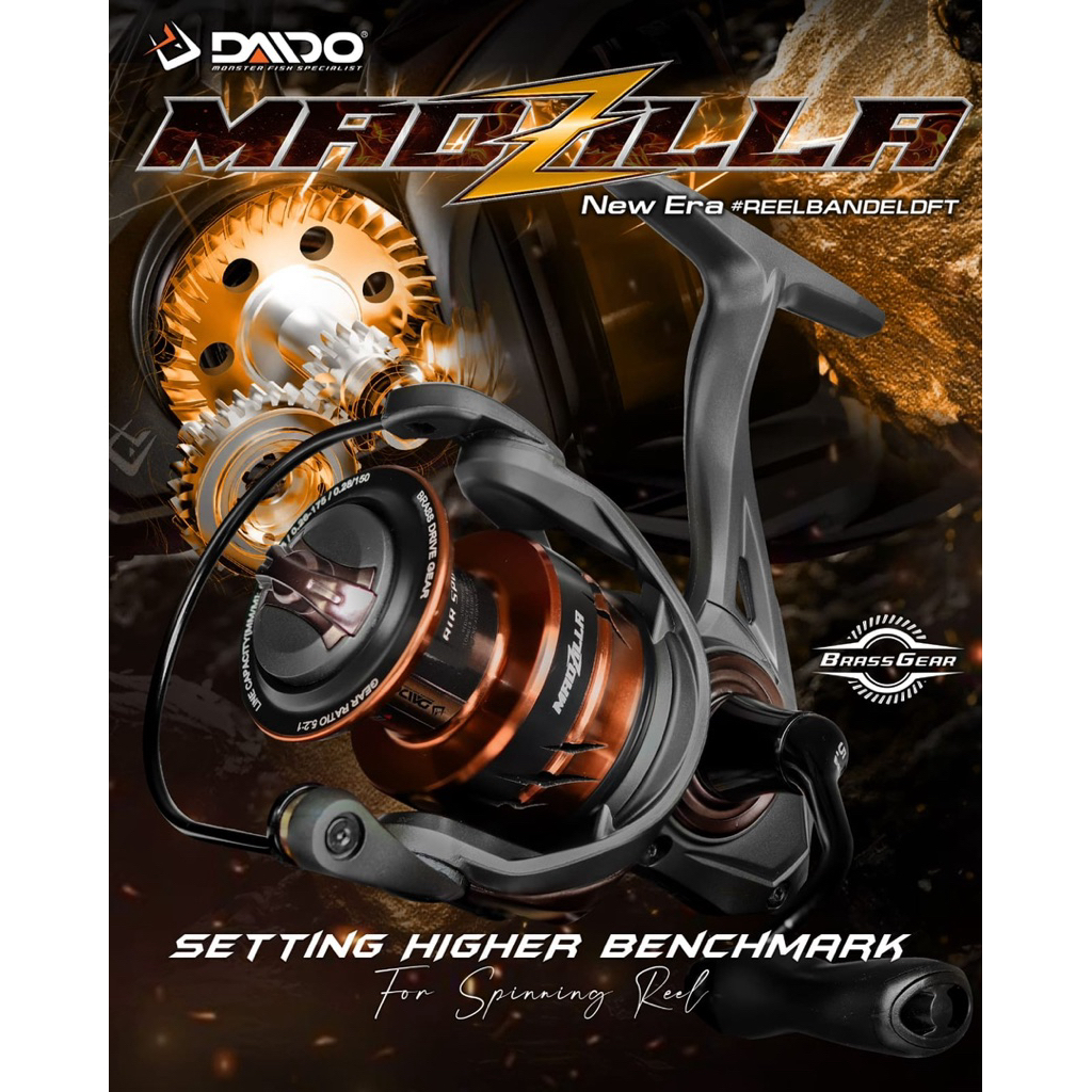 REEL DAIDO MADZILLA power handle BRASS DRIVE GEAR 8.0 WATERPROOF, 6+1 BALL BEARING