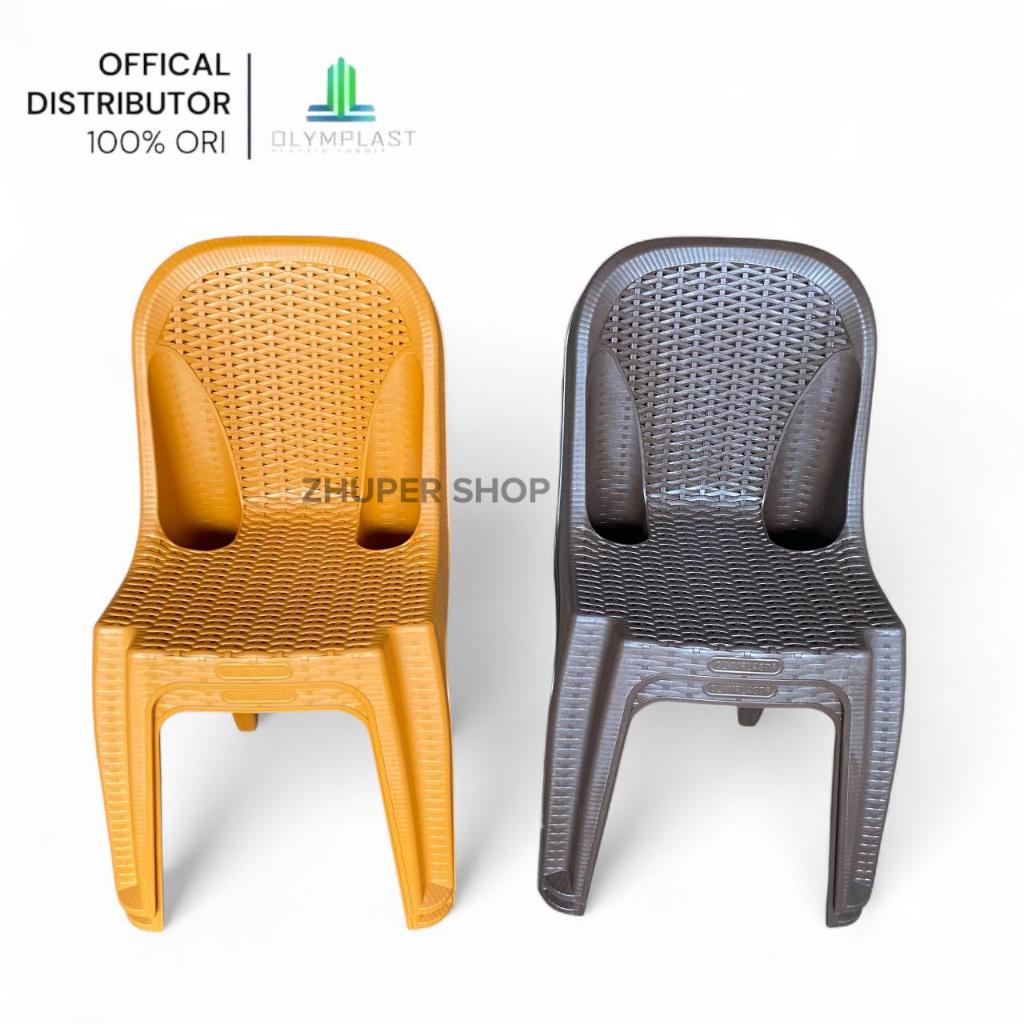 Ol 205 Olymplast - Kursi Santai Plastik Olymplast / Kursi Taman / Kursi Pendek Motif Rotan / Kursi S