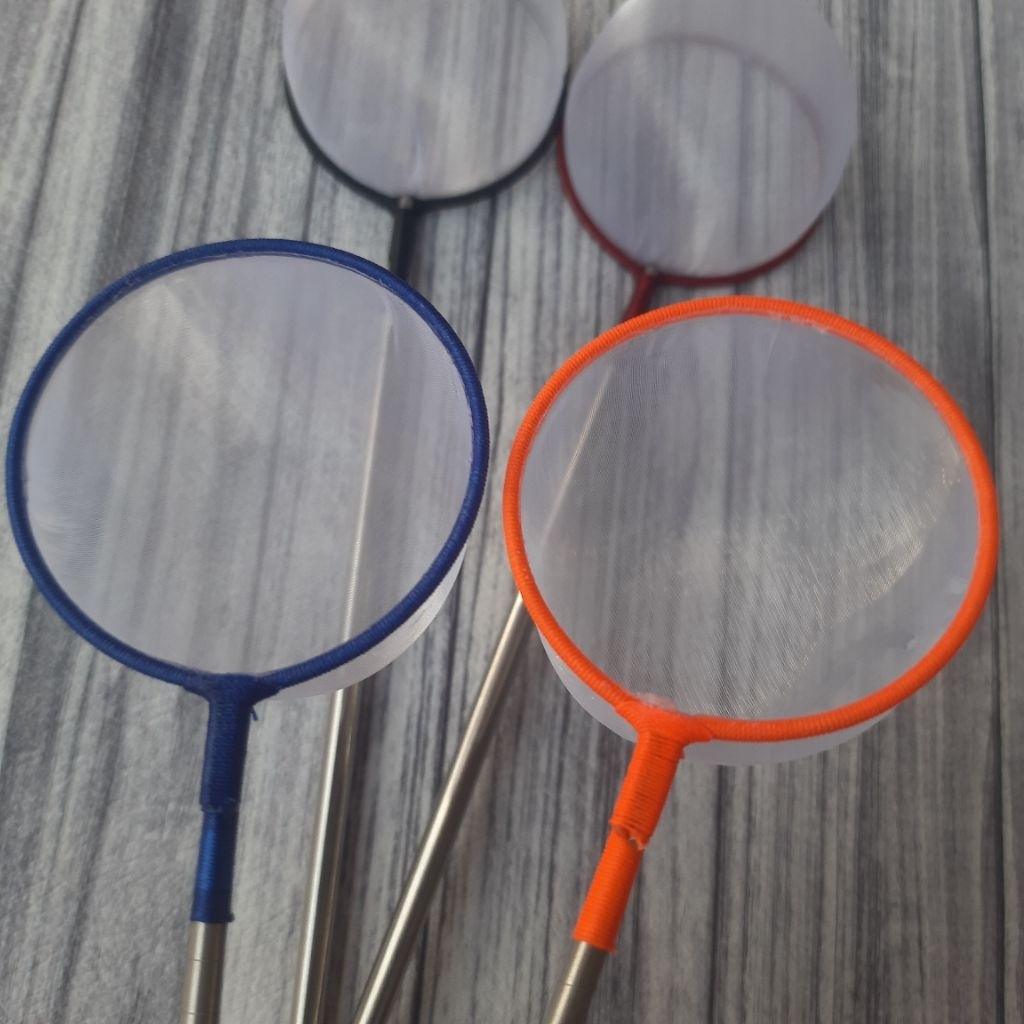 Seser/serok ikan hias kecil lingkaran 6cm gagang stainless