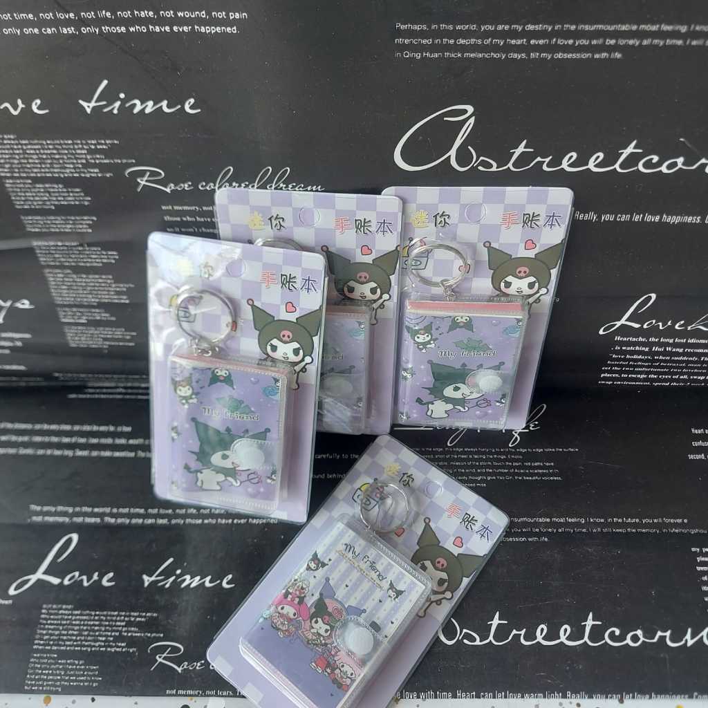 Notebook Kecil + Gantungan Kunci Kuromi | Gantungan Kunci Notebook | Ganti Lucu | diary kecil dengan