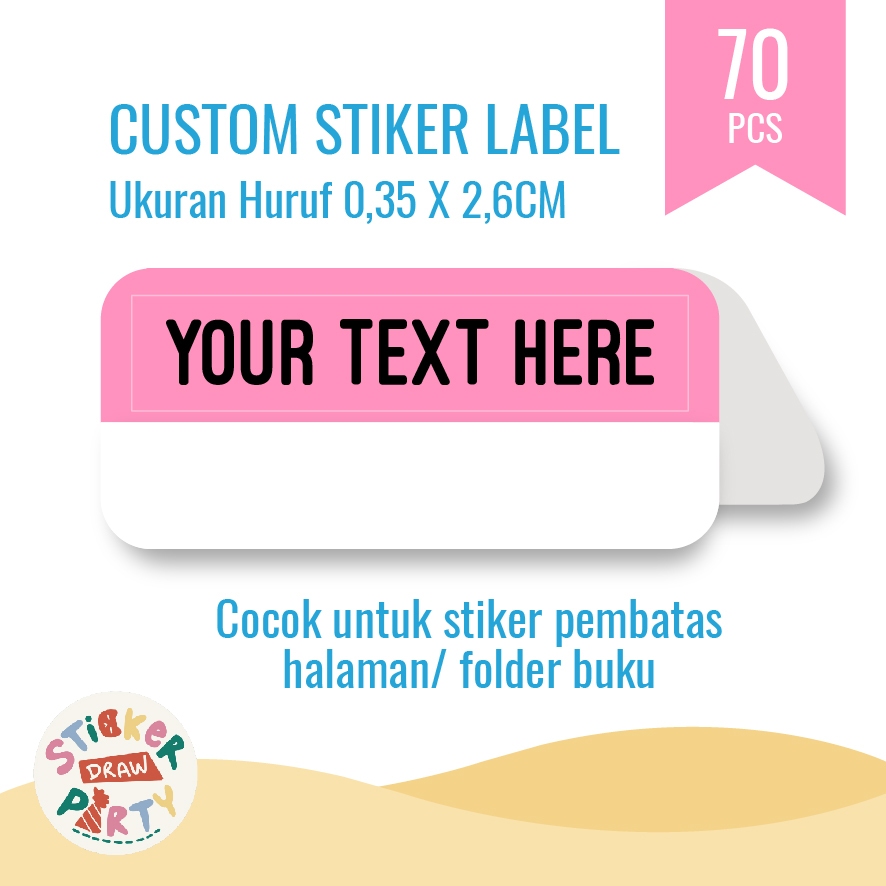 

CUSTOM Stiker Label Nama Tab Pembatas Buku Map Folder Bahan Stiker Transparan Clear Bening Kebutuhan Planner LBL02