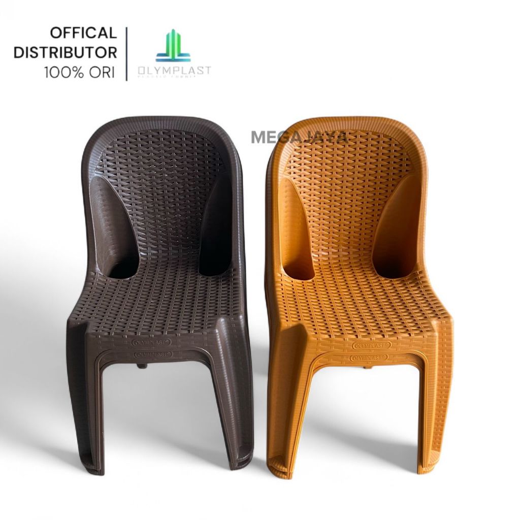 Ol 205 Olymplast - Kursi Santai Plastik Olymplast / Kursi Taman / Kursi Pendek Motif Rotan / Kursi S
