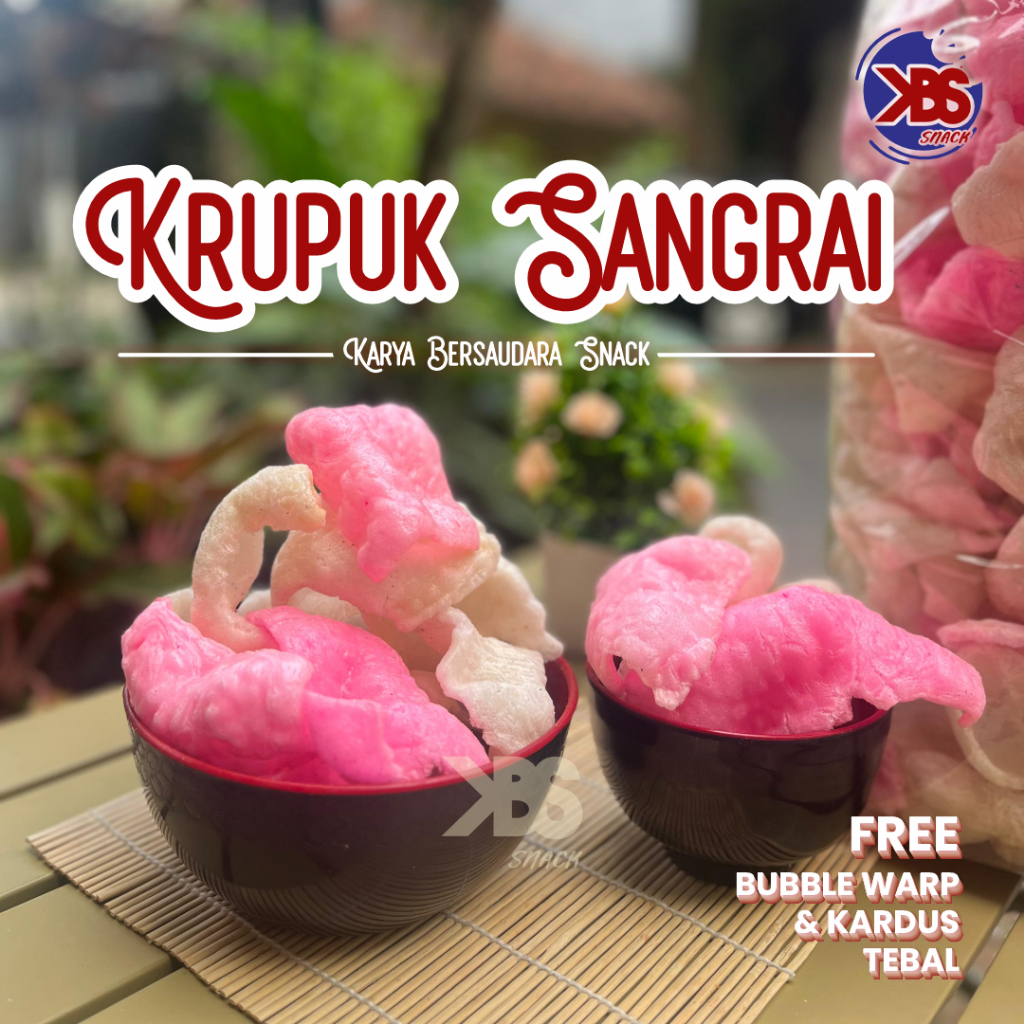

Kerupuk Sangrai Tradisional Warna Pink Putih Gurih Asli Renyah Cemilan Jadul Ringan Murah Asin KBS