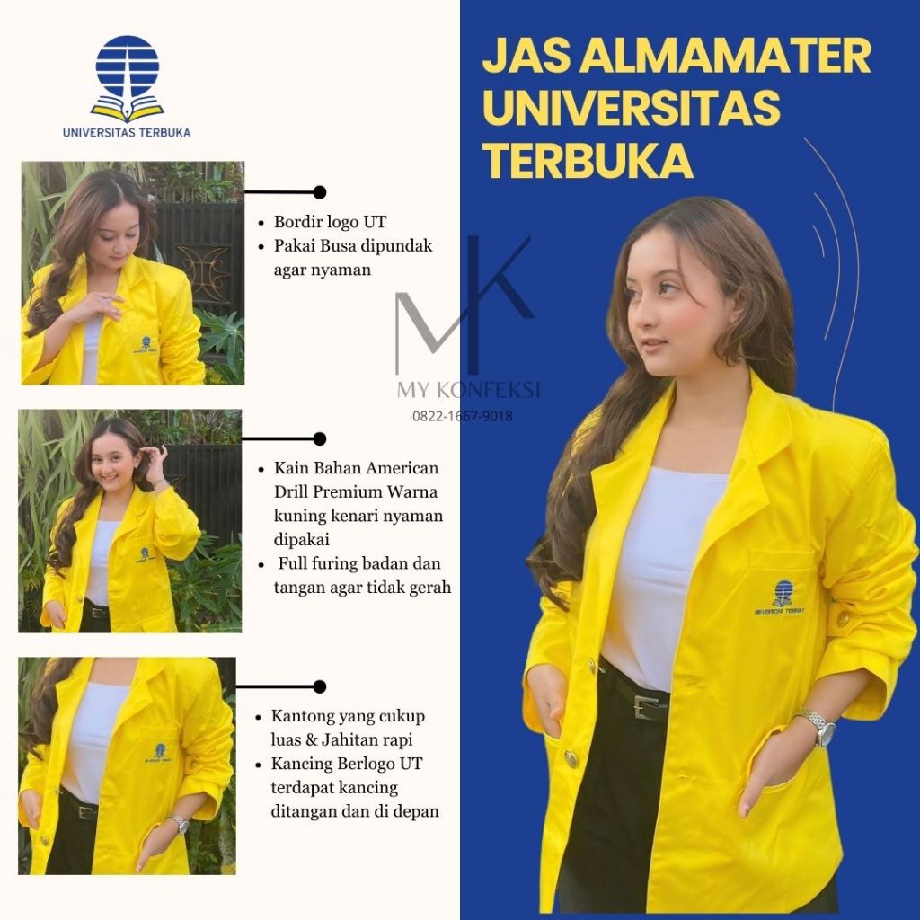 READY STOCK JAS ALMAMATER UNIVERSITAS TERBUKA/JAS ALMET UT ORIGINAL