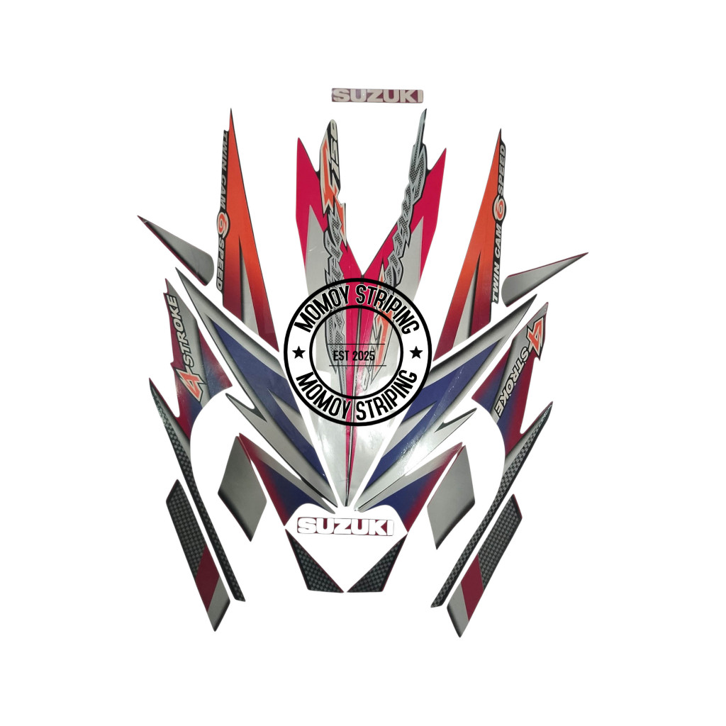 STIKER STRIPING SATRIA FU 2006 THAILAND HITAM MERAH TERBAIK TERMURAH