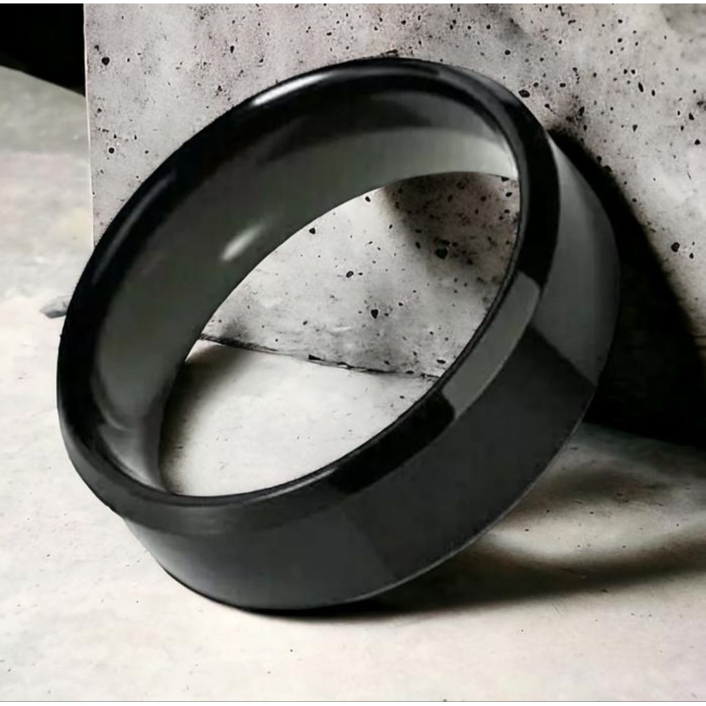 Cincin Pria Hitam Polos Stainless Steel | Ring Couple Fashion Simple Elegan