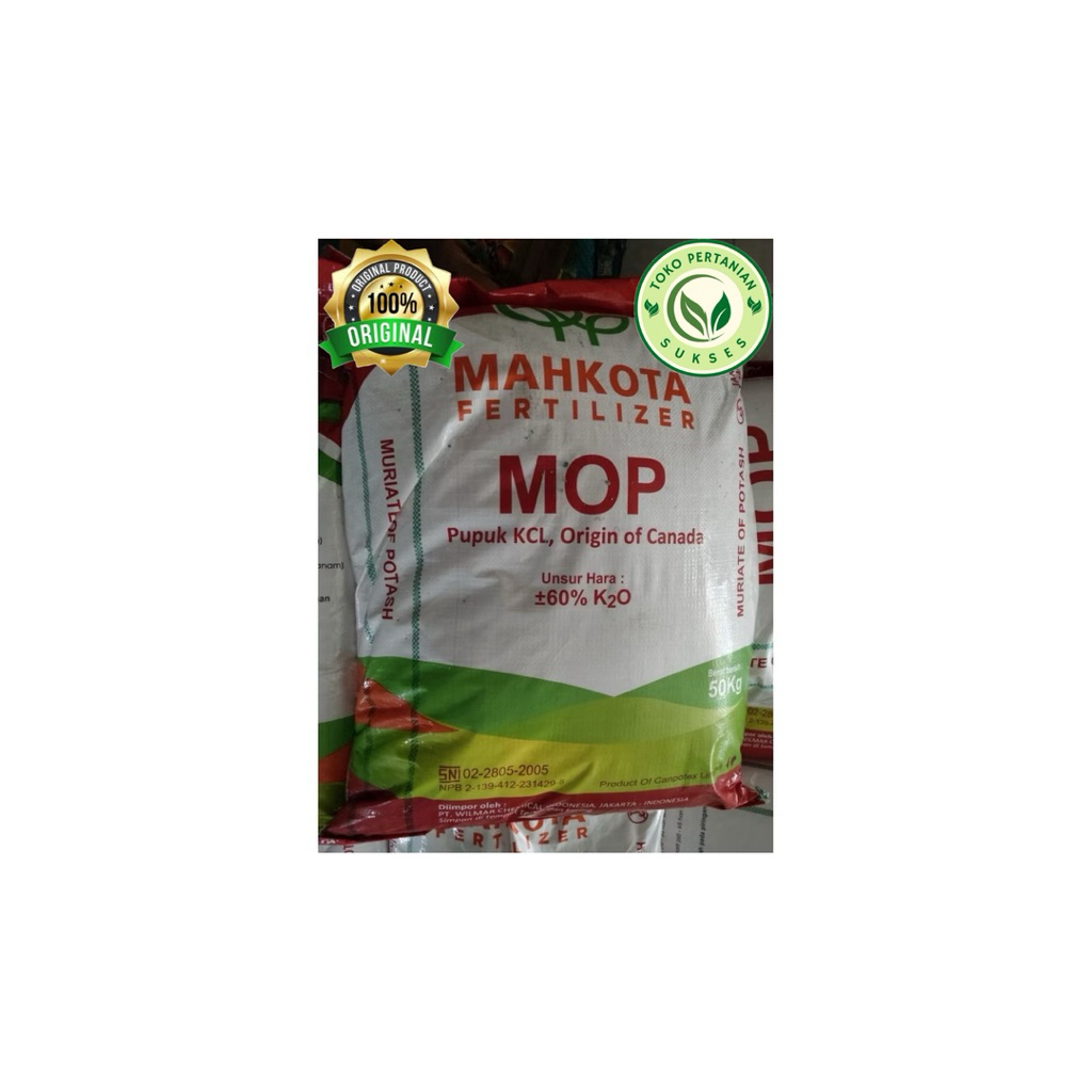 Pupuk KCL MAHKOTA MOP Origin Canada Kemasan Repack Original