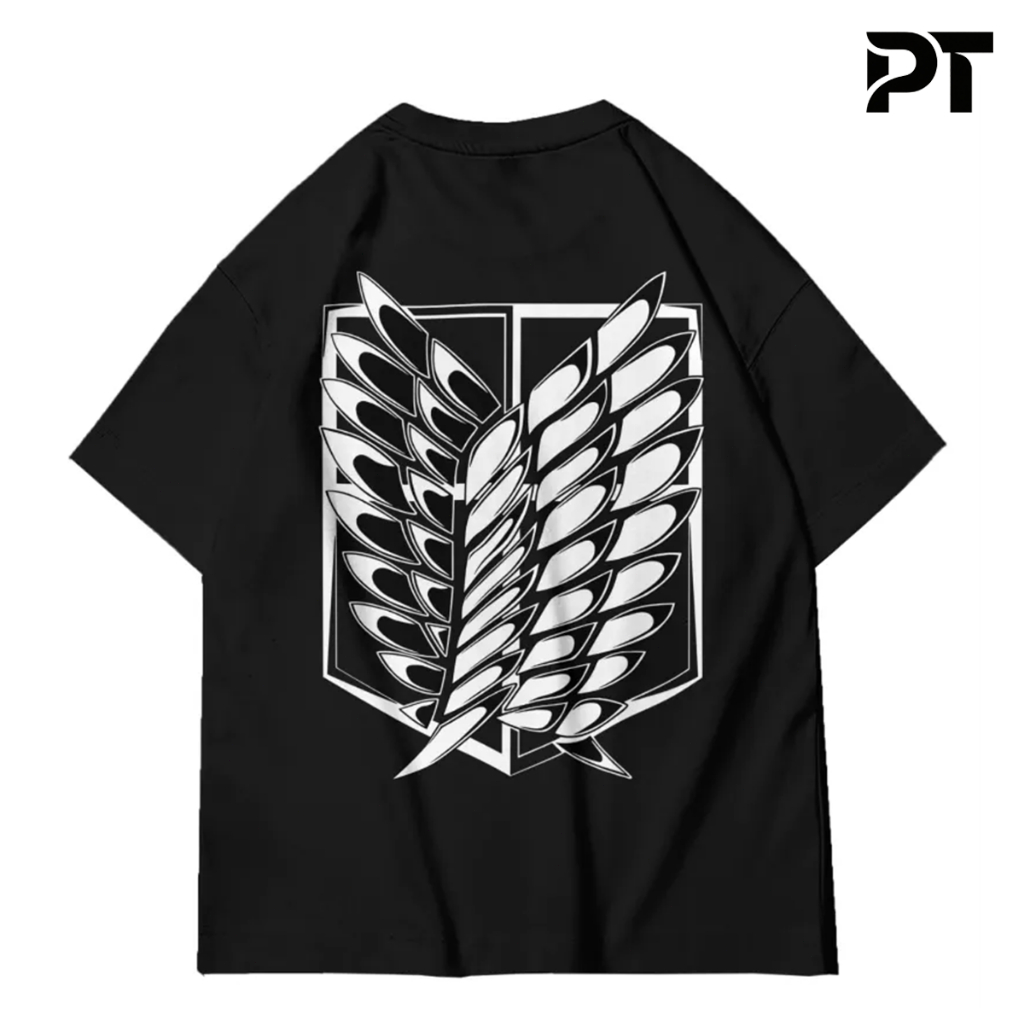 Prima Tee Oversized Tshirt Attack on Titan Sayap Kebebasan | Anime Jepang | Kaos Oversize Unisex | L