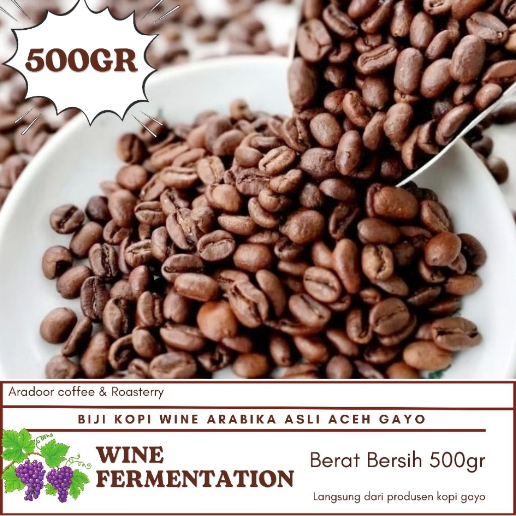Aradoor Coffee Kopi Gayo Wine Fermentation Arabica Aceh Gayo Roasted Bean 500gr