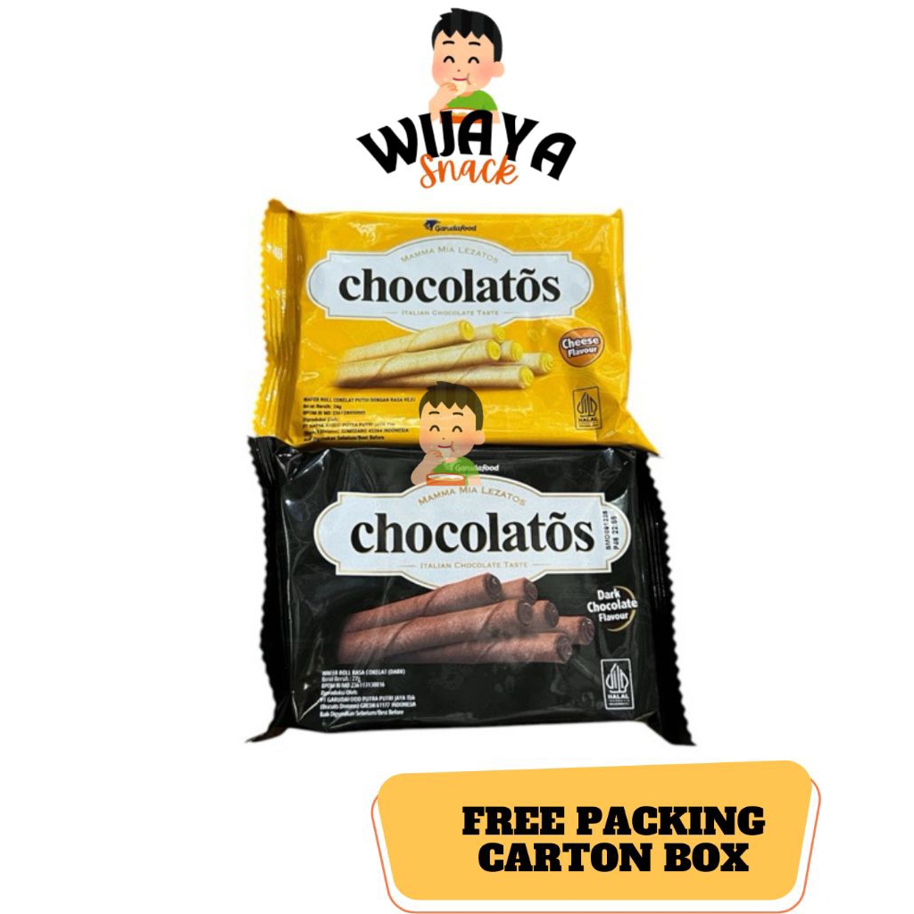 Chocolatos Mini Wafer Roll 27g - Cheese & Dark